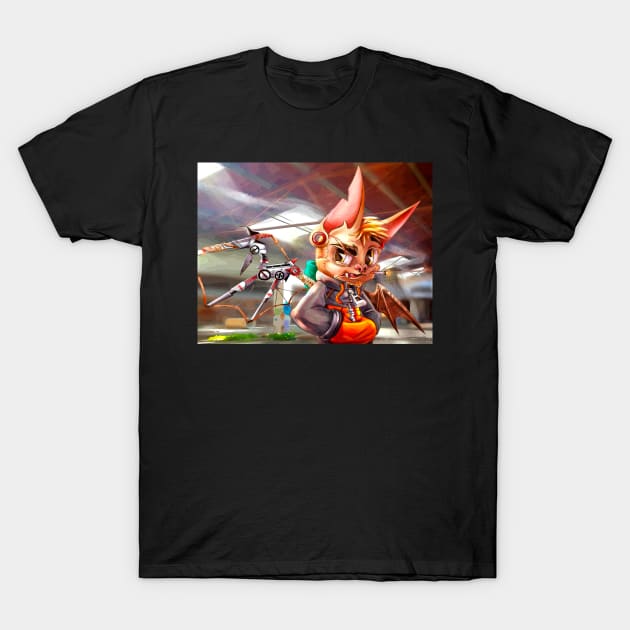 Alone in this ruined world - bat smokin T-Shirt by Cocobot